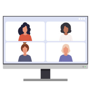 Graphic of women on a video conference call